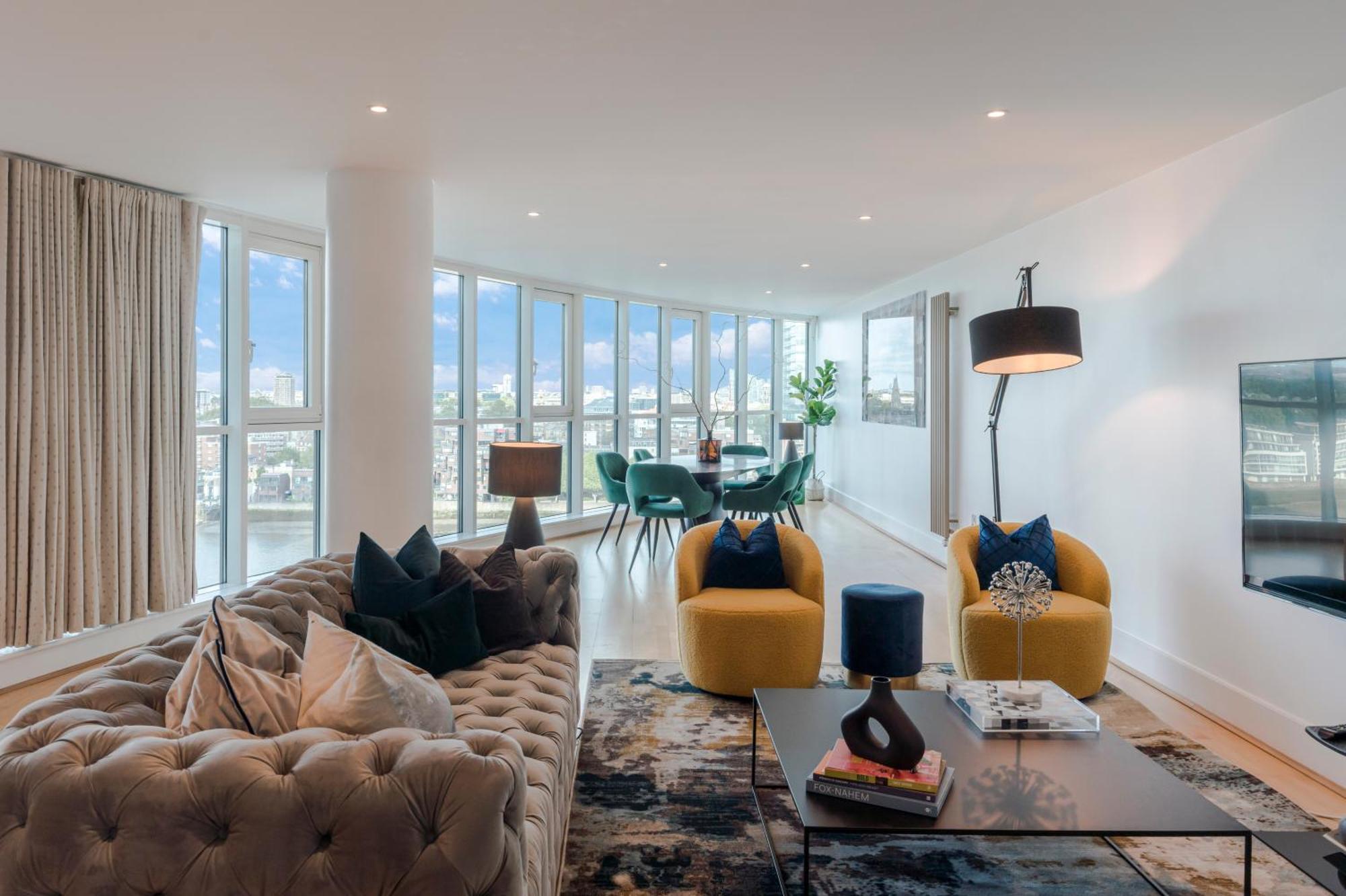 לונדון Best Thames View In Town! Large Luxxe Nomad Design Family Home חדר תמונה